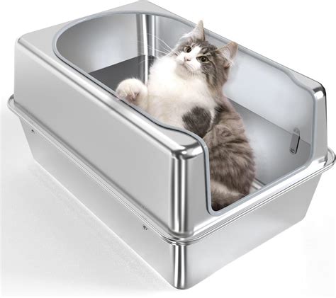 xl stainless steel litter box|stainless steel kitty litter boxes.